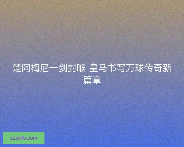 楚阿梅尼一剑封喉 皇马书写万球传奇新篇章