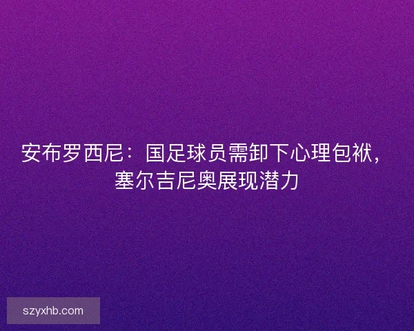 安布罗西尼：国足球员需卸下心理包袱，塞尔吉尼奥展现潜力